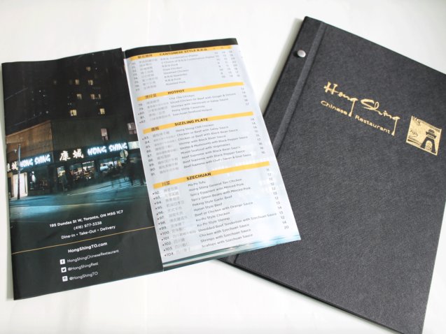 Hong Shing Take–Out and Dine–In Menu